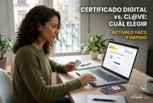 Mulher verificando certificado digital em 2026 com segurança online