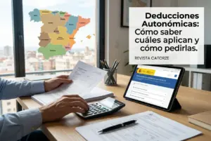 Pessoa revisando deduções fiscais regionais na Espanha em 2026