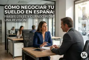 Dois profissionais negociando em um escritório moderno