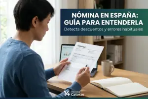 Pessoa analisando folha de pagamento no laptop com gráficos