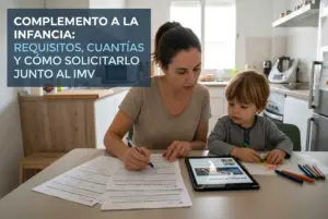 Mulher e menino aprendendo sobre educação financeira na cozinha